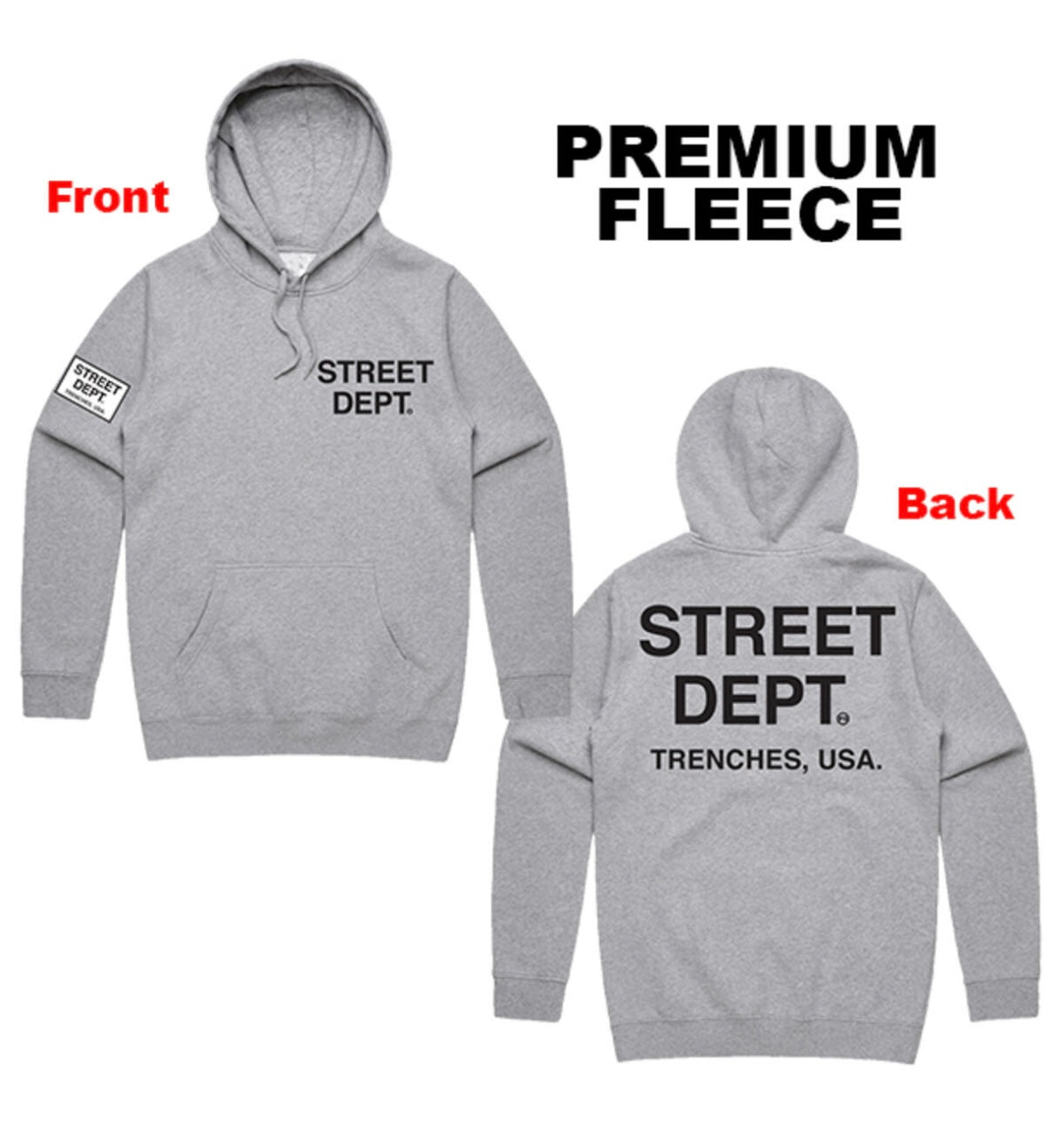 Street Dept Grey Hoodie - Premium Streetwear Hoody Urban Style