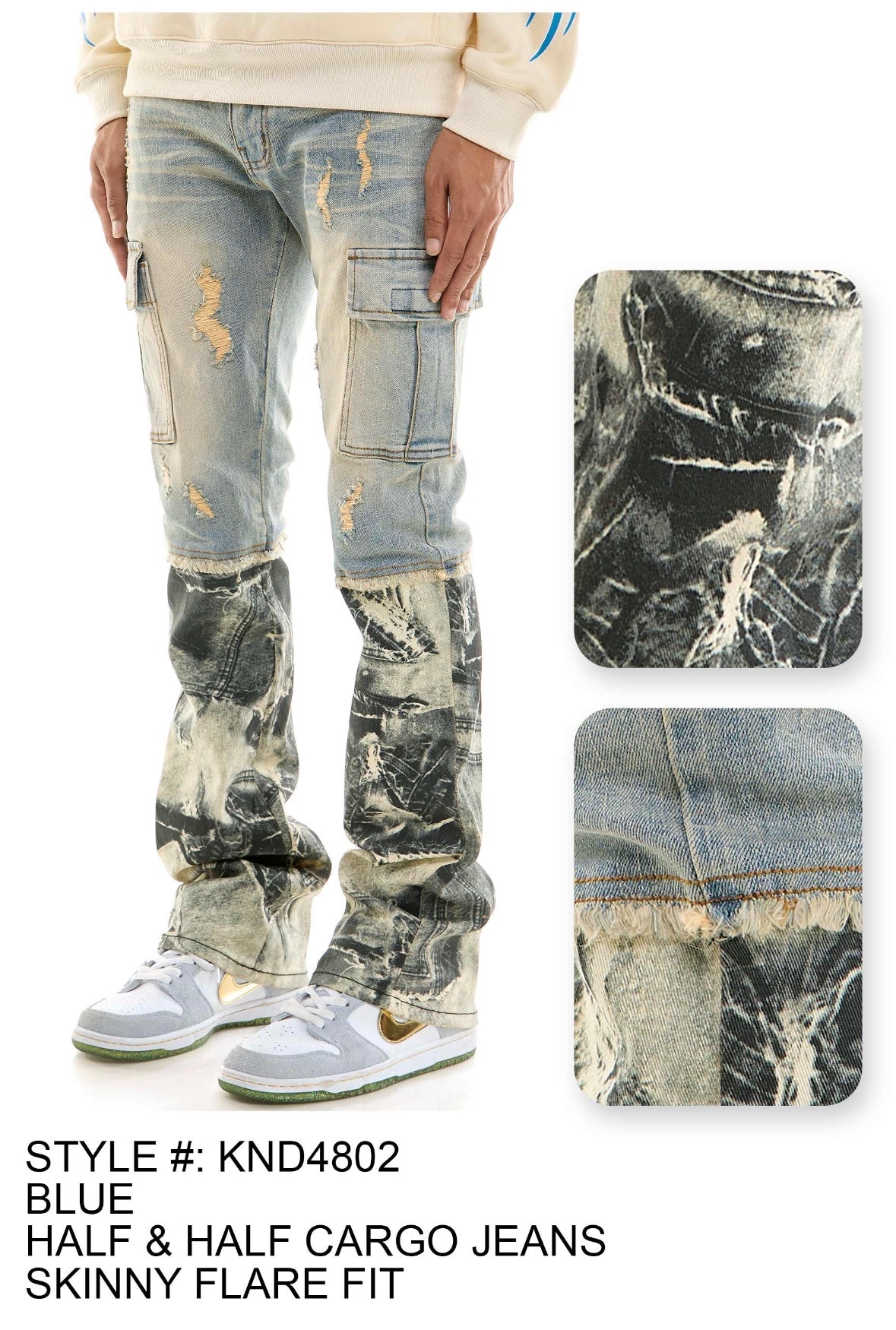 KDNK - KND4802 Blue Camo Jean