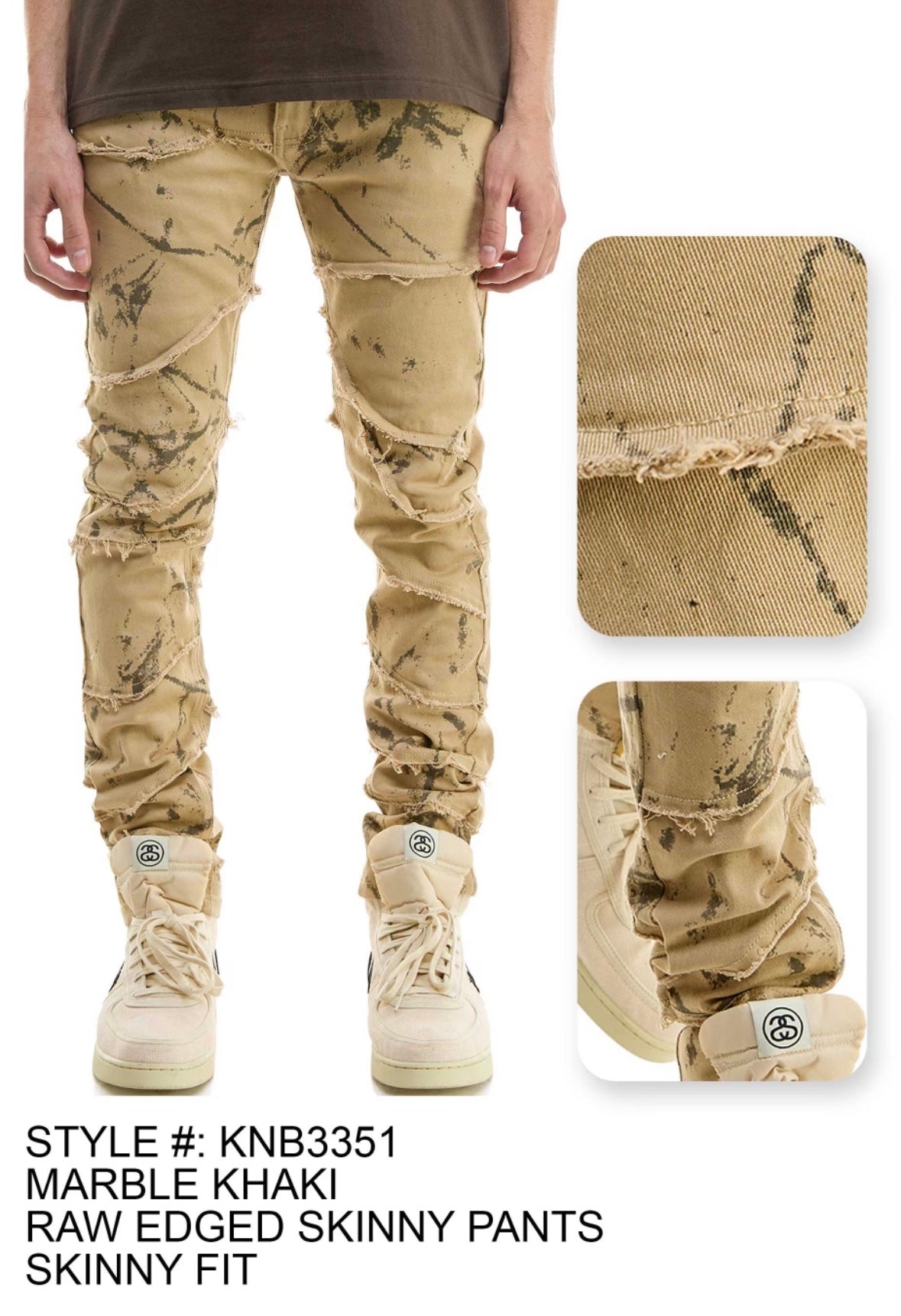 KDNK - KNB3351 Marble Khaki Jean