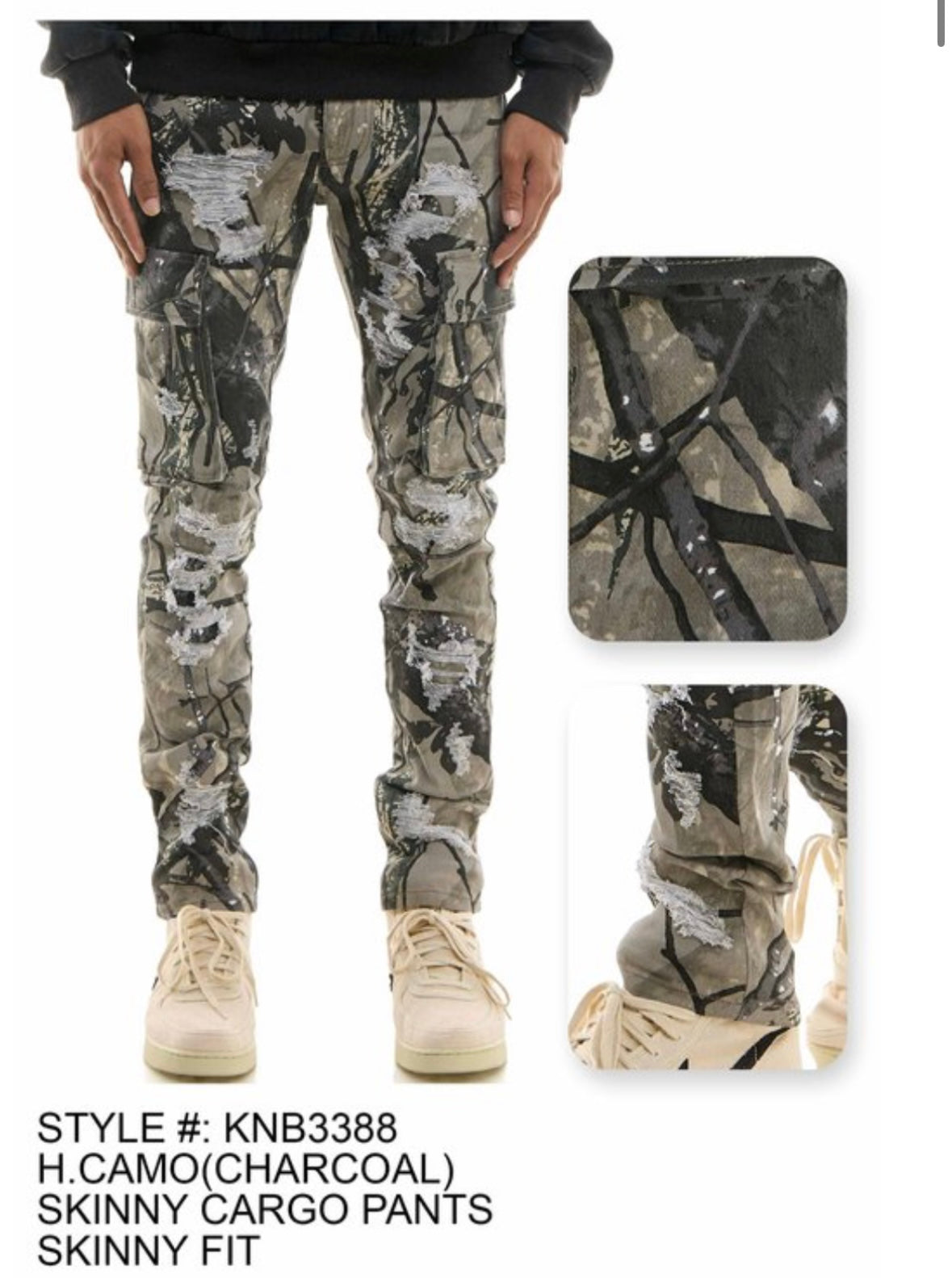 KDNK - KNB338 Grey Camo Jean