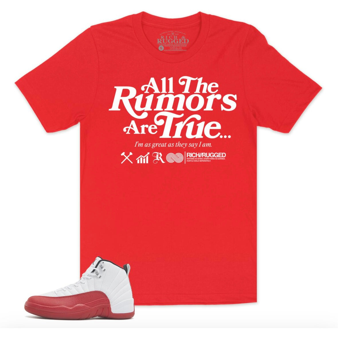 Rich & Rugged - All The Rumors Red Tee Retro 12 Cherry