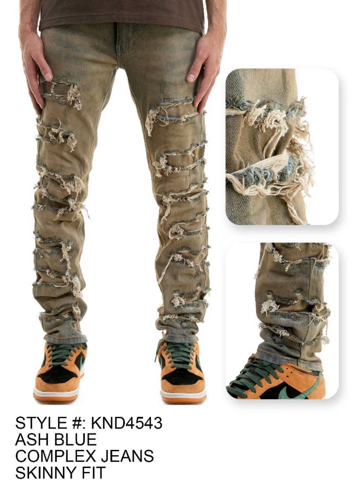 KDNK - KND4543 Ash Blue Skinny Jean