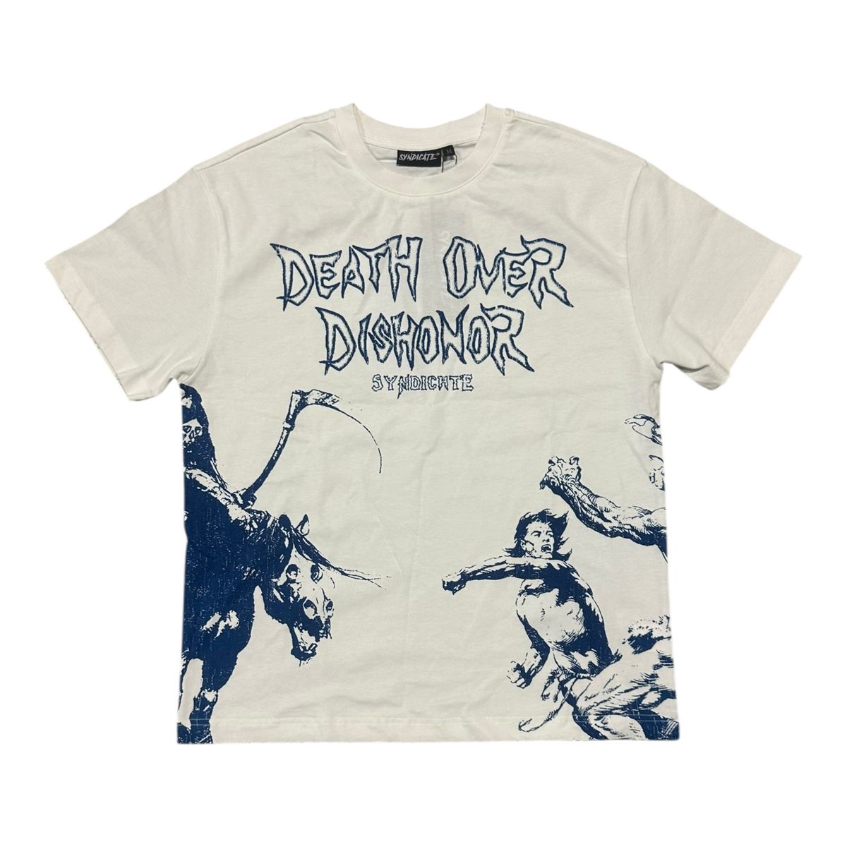 Syndicate - Dishonor White Navy Tee
