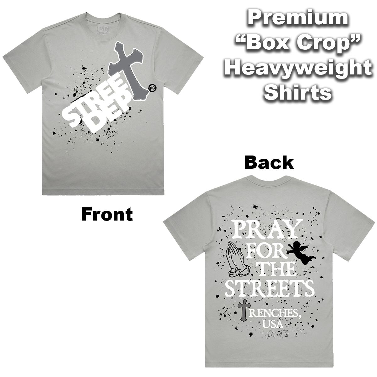 Street Dept - Pray For The Streets Storm Grey White Tee