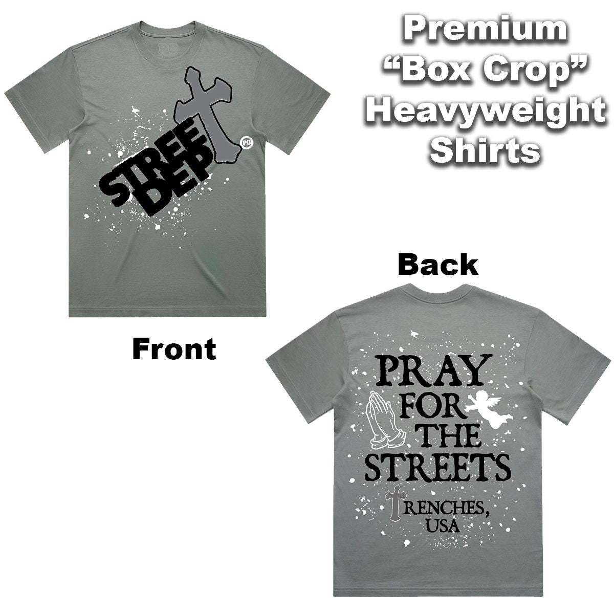Street Dept - Pray For The Streets Shadow Grey White Tee