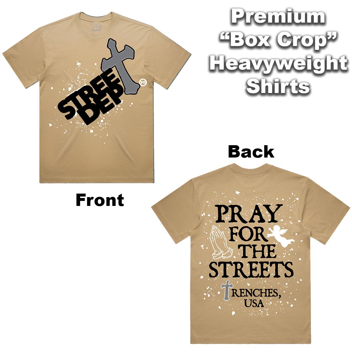 Street Dept - Pray For The Streets Khaki Black Tee