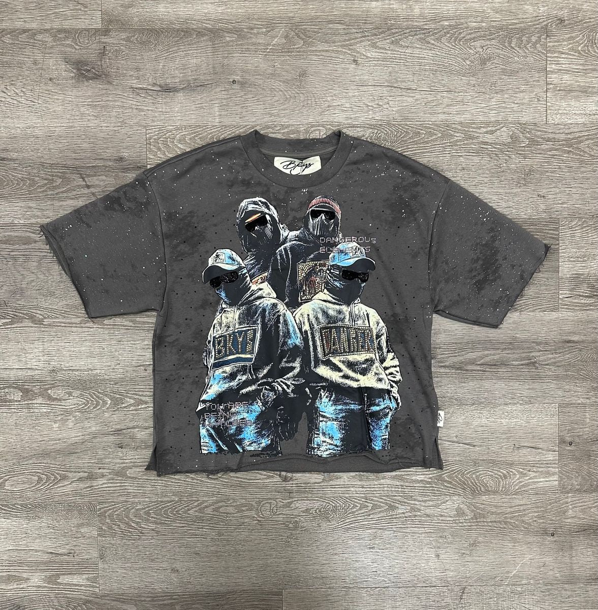 BKYS - Dangerous Boyz In The Hood Grey Crop Tee