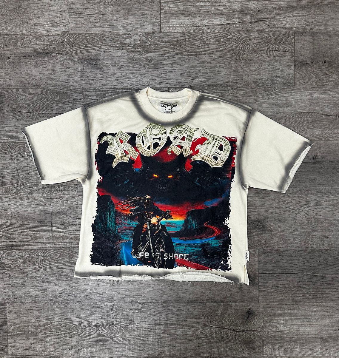 BKYS - Road Washed Off White Crop Tee