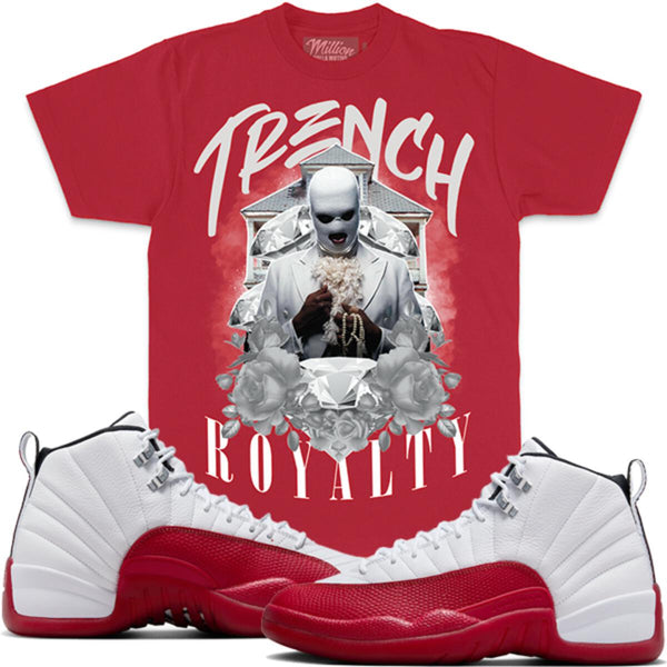Jordan 12 Cherry 12s Shirt Million - Trench Royalty Red Shirt