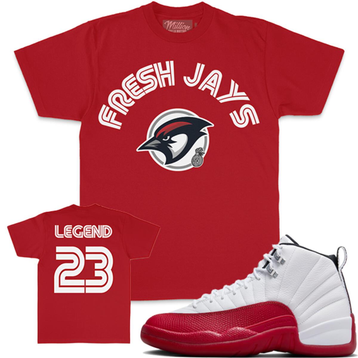 red jordan 12 shirts