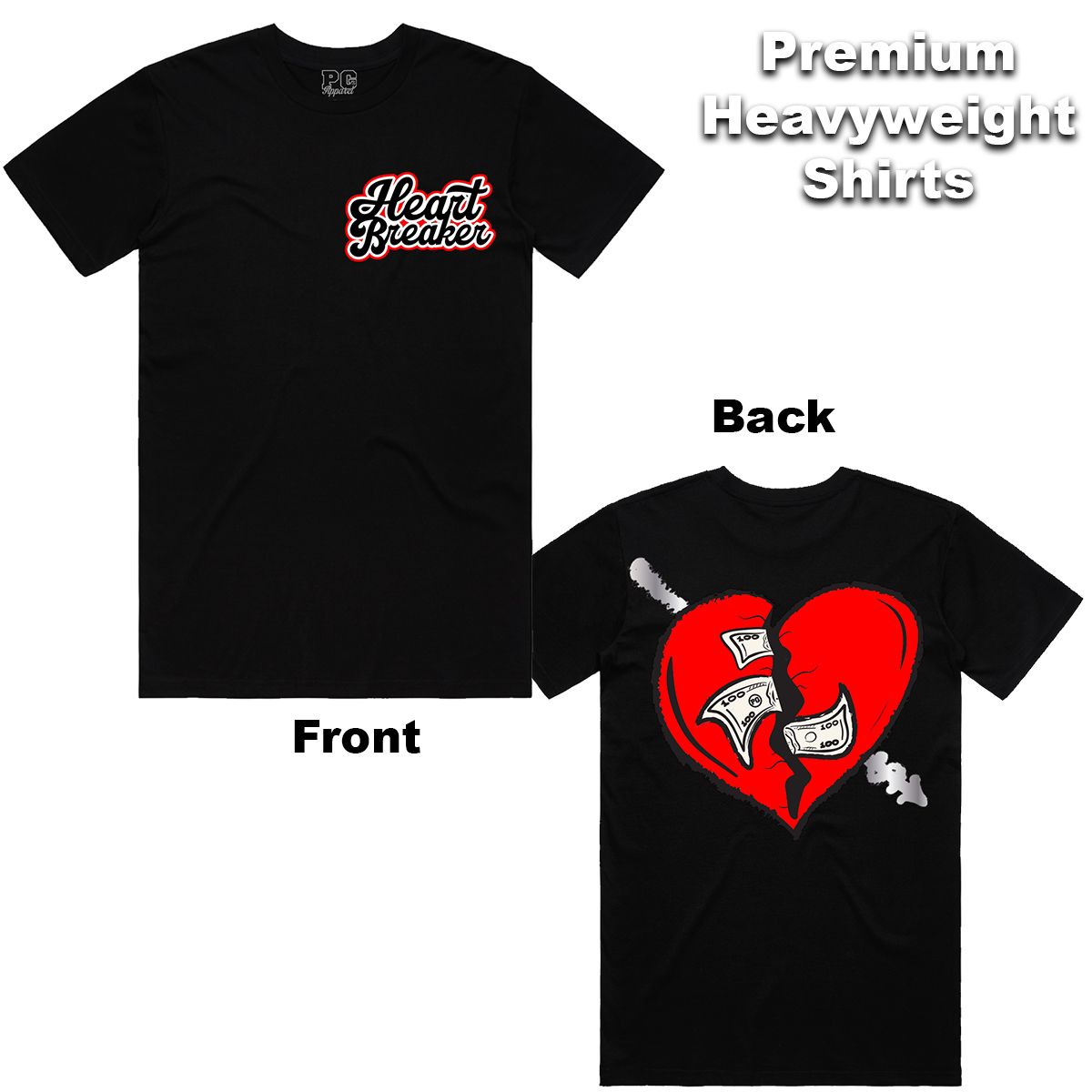 POG - Big Heart Black Red Tee