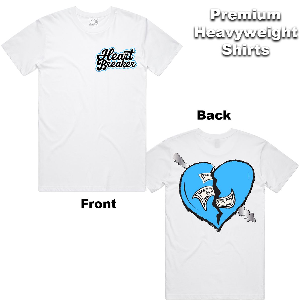 POG - Big Heart White Carolina Blue Tee