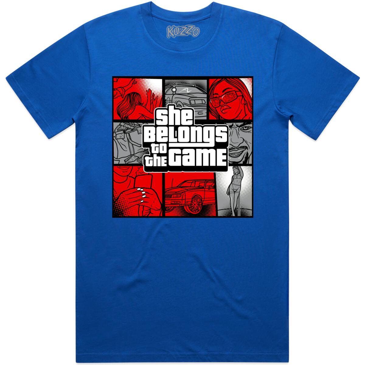 Jordan 11 Low Space Jam 11s Shirt - She Belongs To The Game Royal Blue Shirt