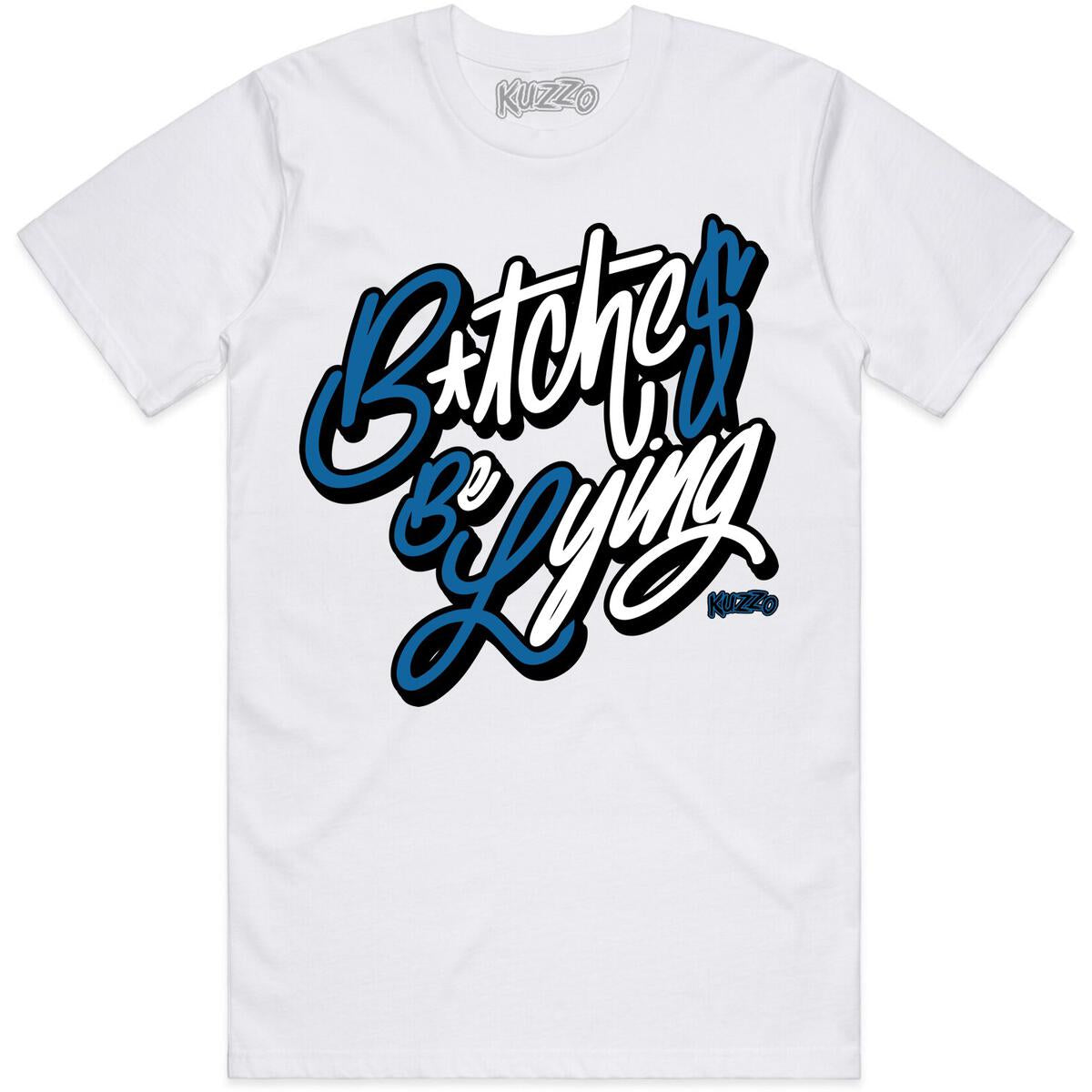 Jordan 4 Military 4s Shirt - Be Lying White Blue Tee