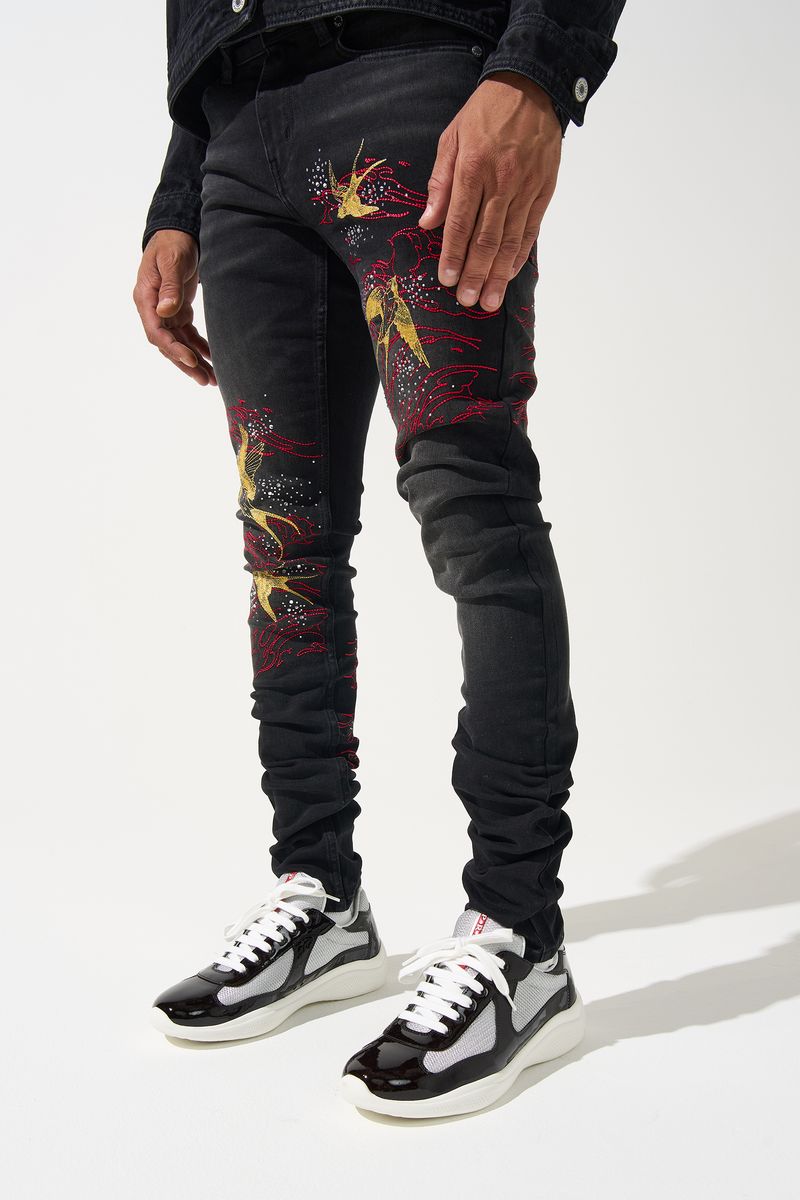 Serenede Chorus Of Wings Black Jean | Premium Streetwear