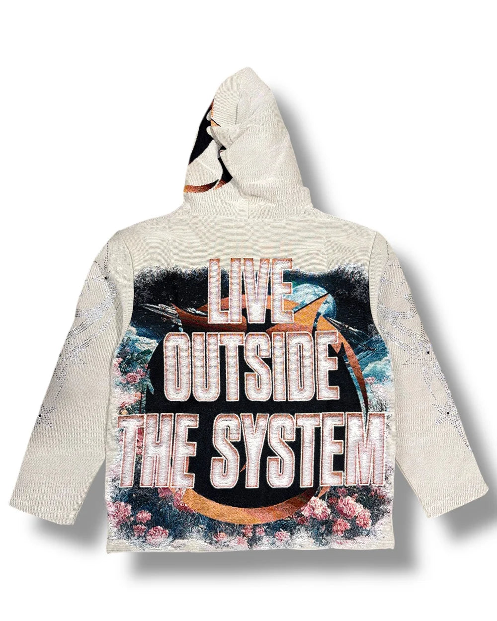 Majestik Outer Space Skeleton Hoodie - Premium Graphic Streetwear Brown