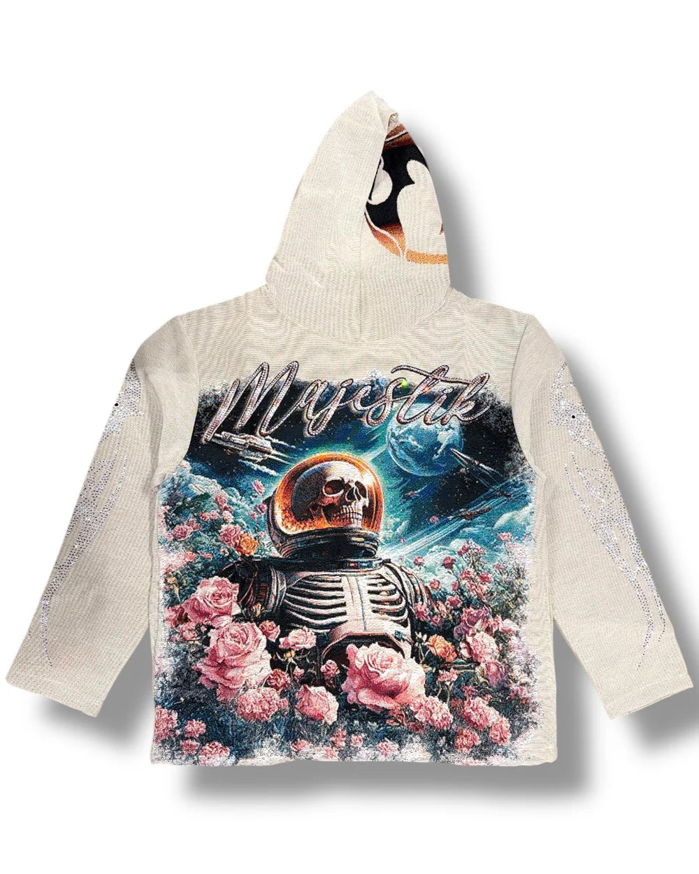 Majestik Outer Space Skeleton Hoodie - Premium Graphic Streetwear Brown