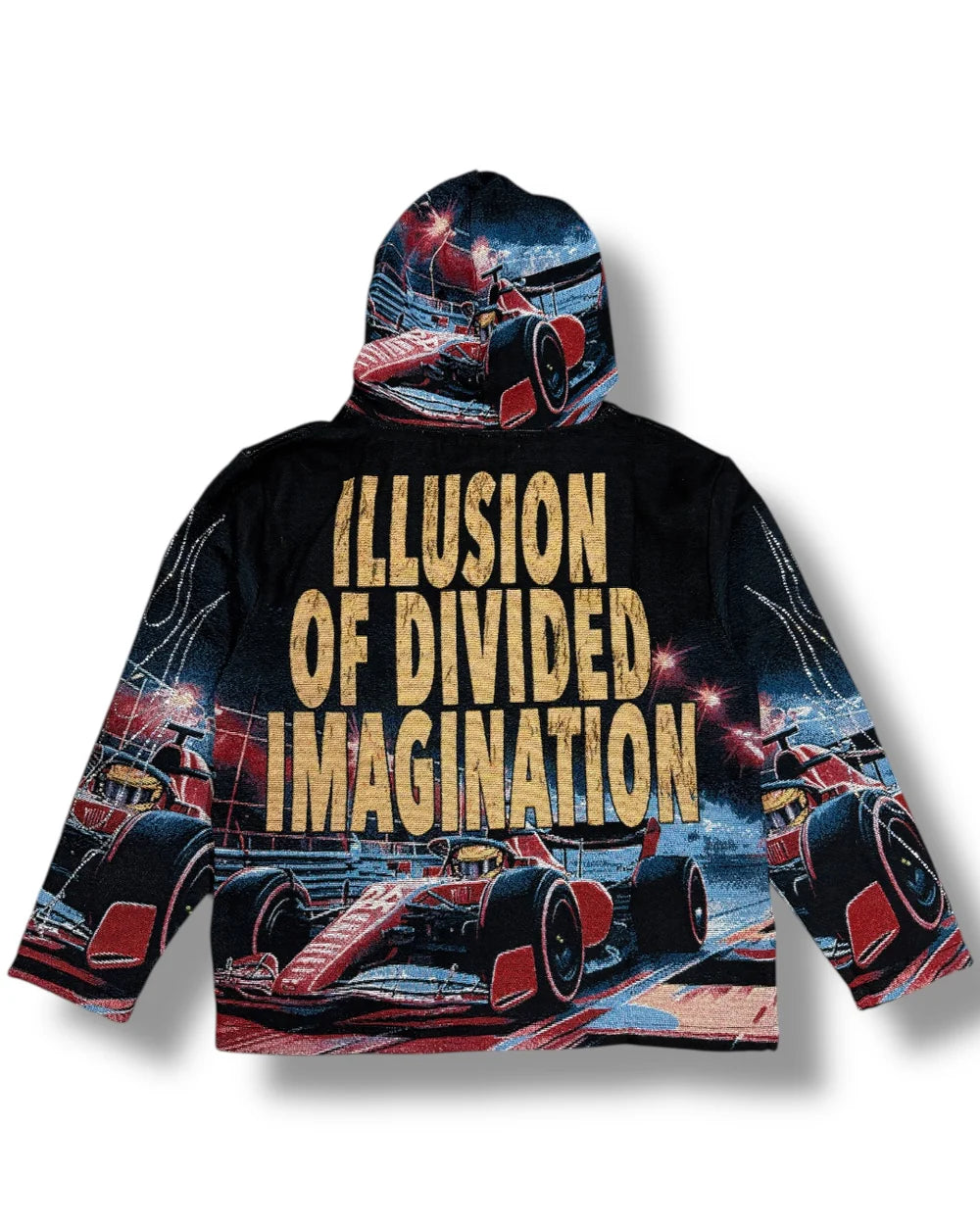 Majestik Race Car Hoodie - Black Multi Color Graphic Streetwear Premium
