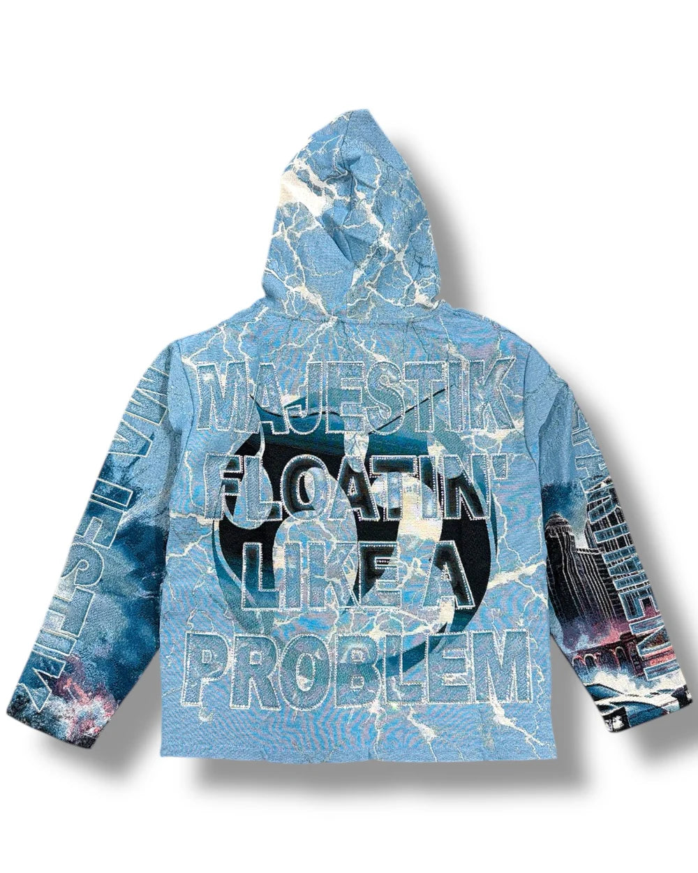 Majestik Sports Car Hoodie - Sky Blue Graphic Streetwear | Premium Quality