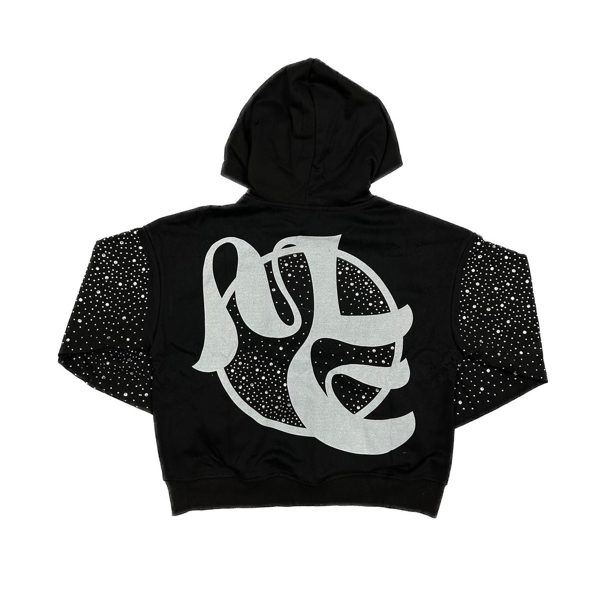 Mixed Emotions - Fallen Angels Rhinestone Black Hoodie