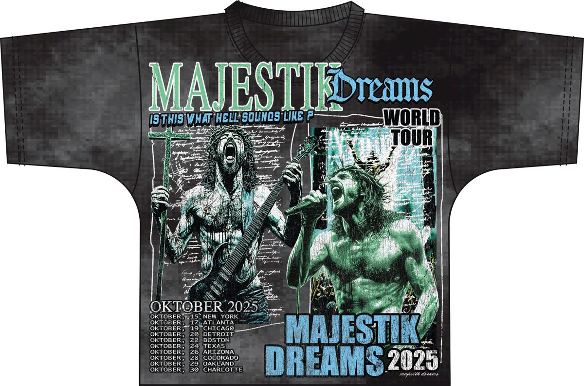 Majestik Dreams World Tour Black Tee - Vintage Graphic Streetwear