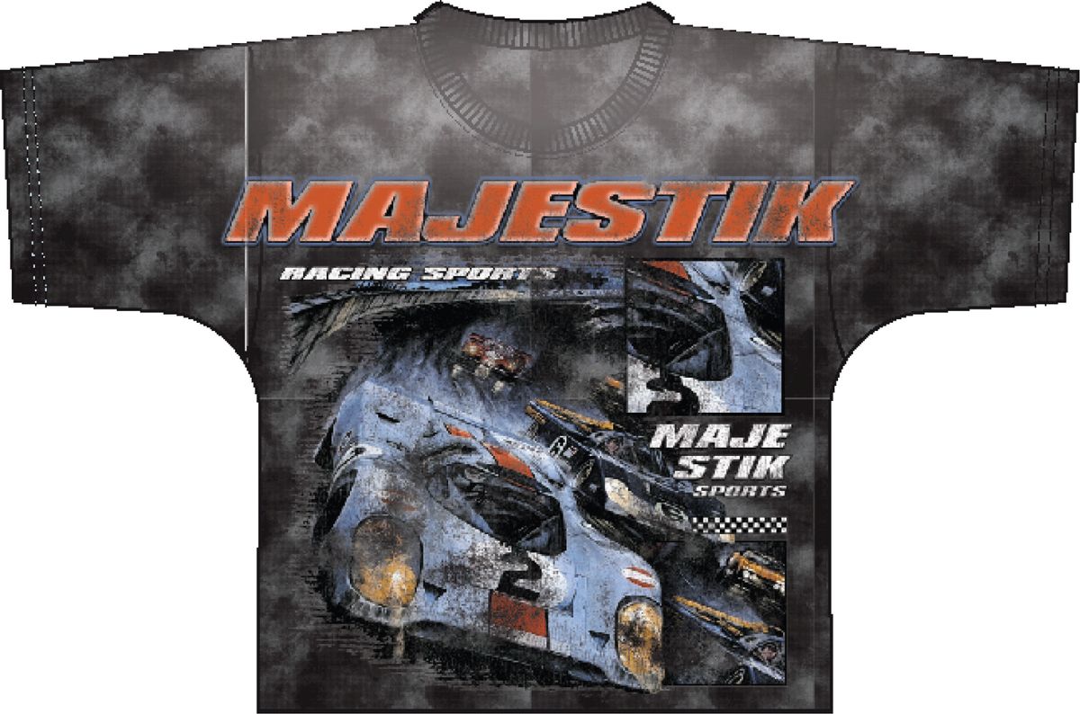Majestik Racecar Rhinestone Black Tee - Luxury Embellished Streetwear