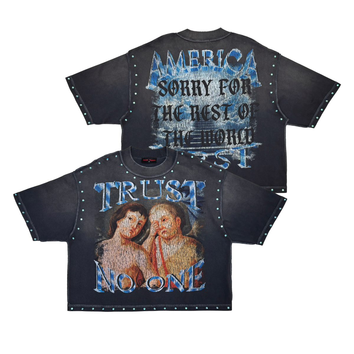 Rare - Trust No One Dark Grey Crop Tee