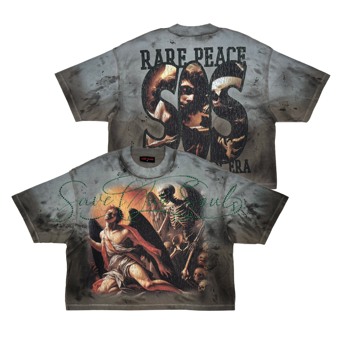 Rare - Rare Peace Olive Crop Tee