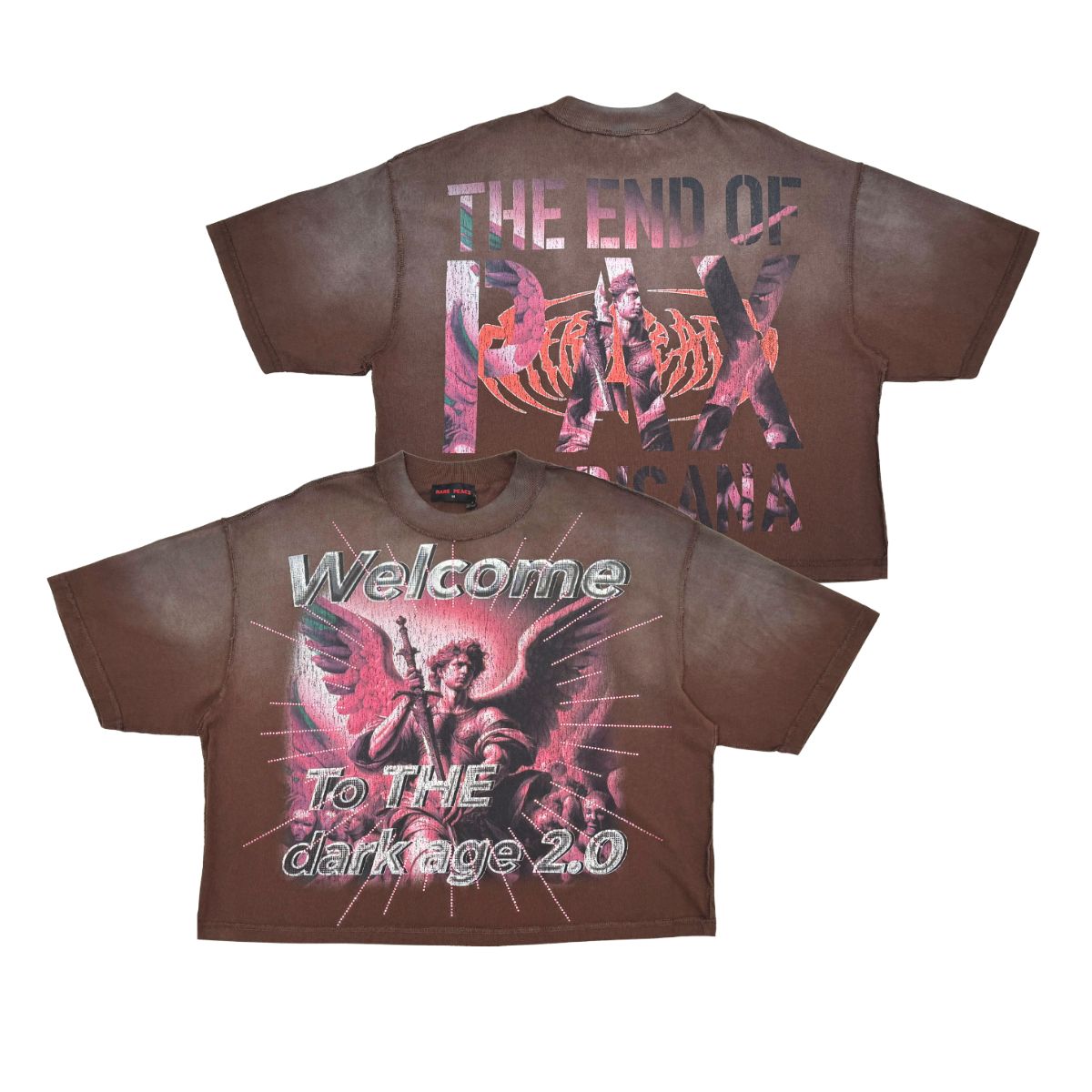 Rare - Welcome To The Dark Age Brown Crop Tee