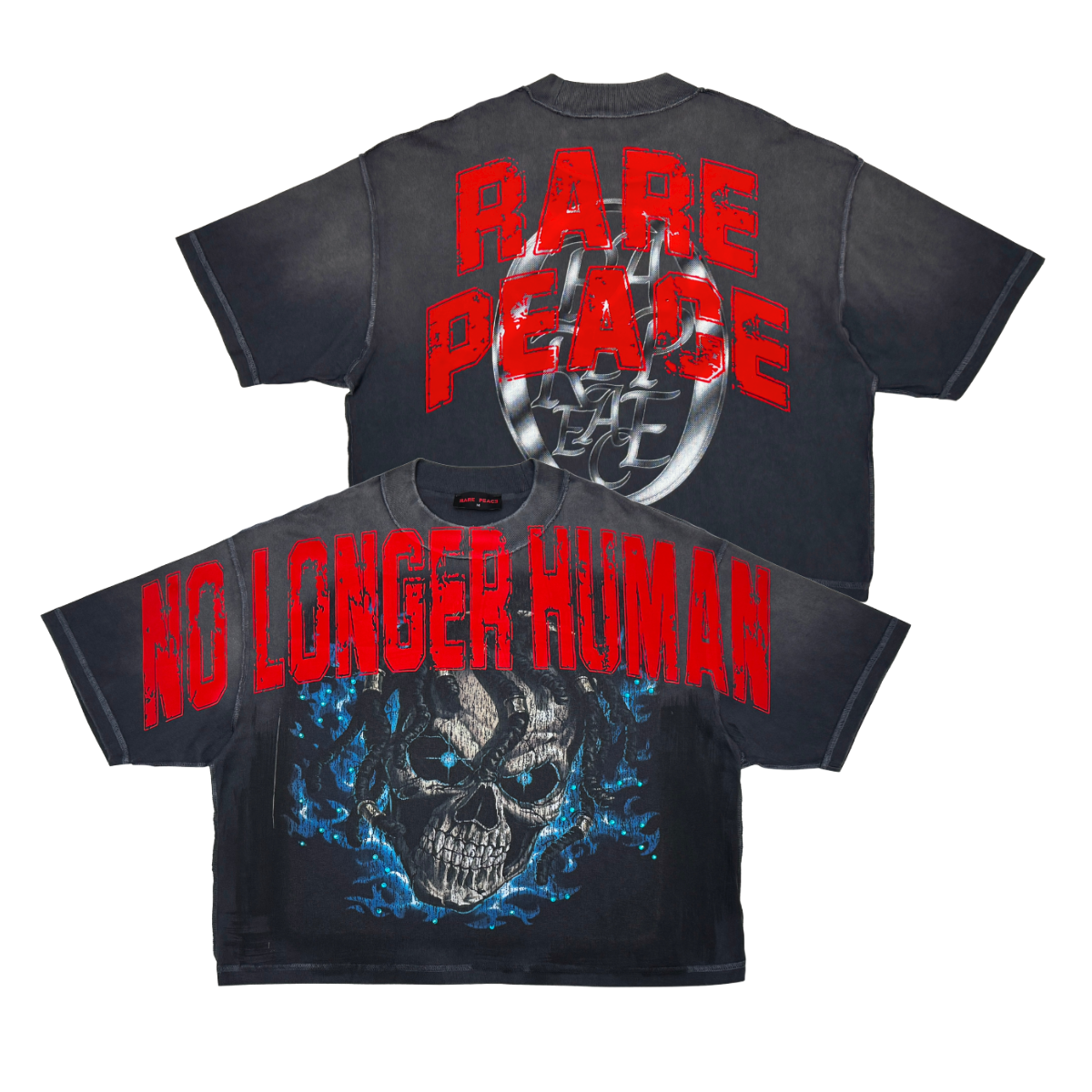 Rare - No Longer Human Dark Grey Crop Tee