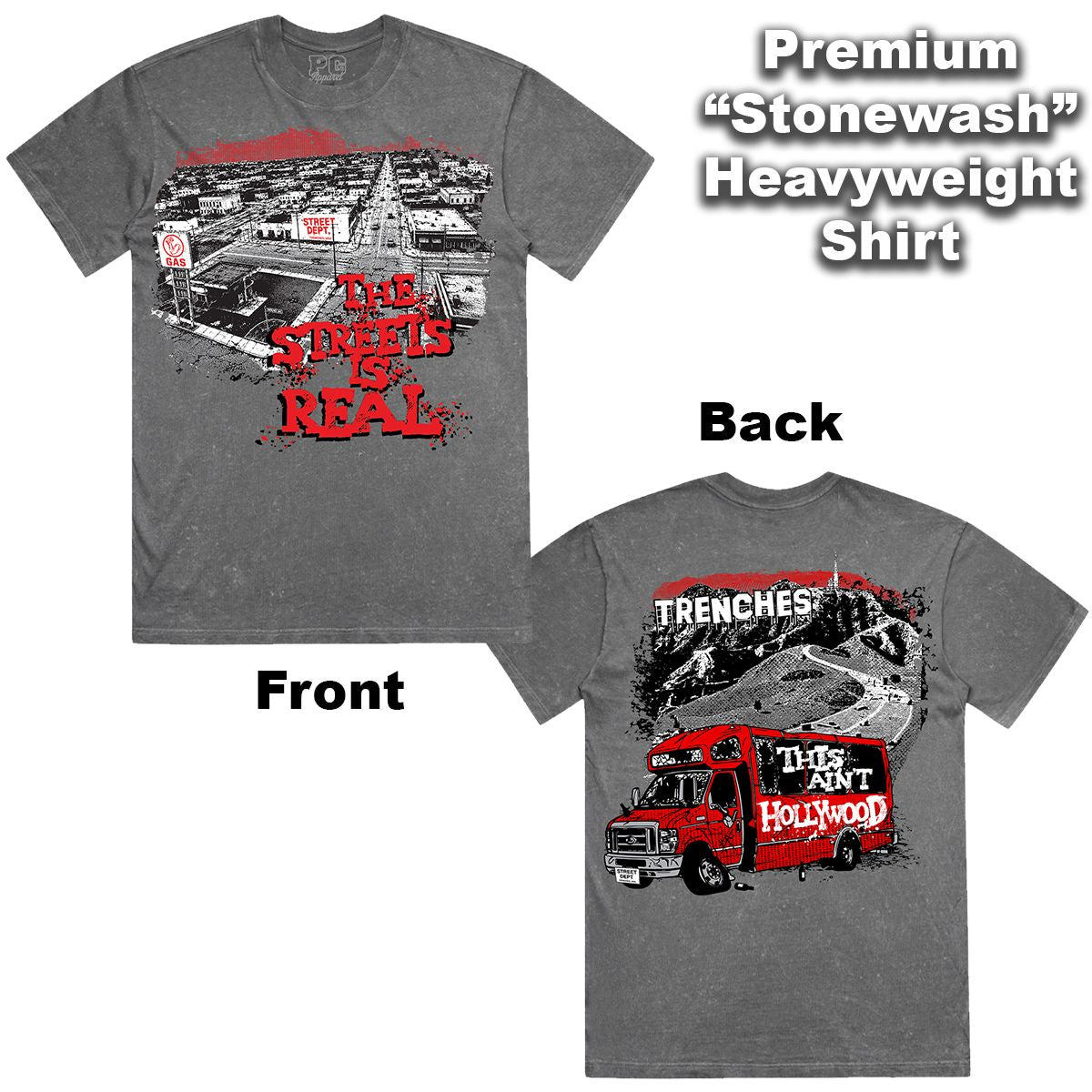 Street Dept - Real Wolfe Grey Red Tee