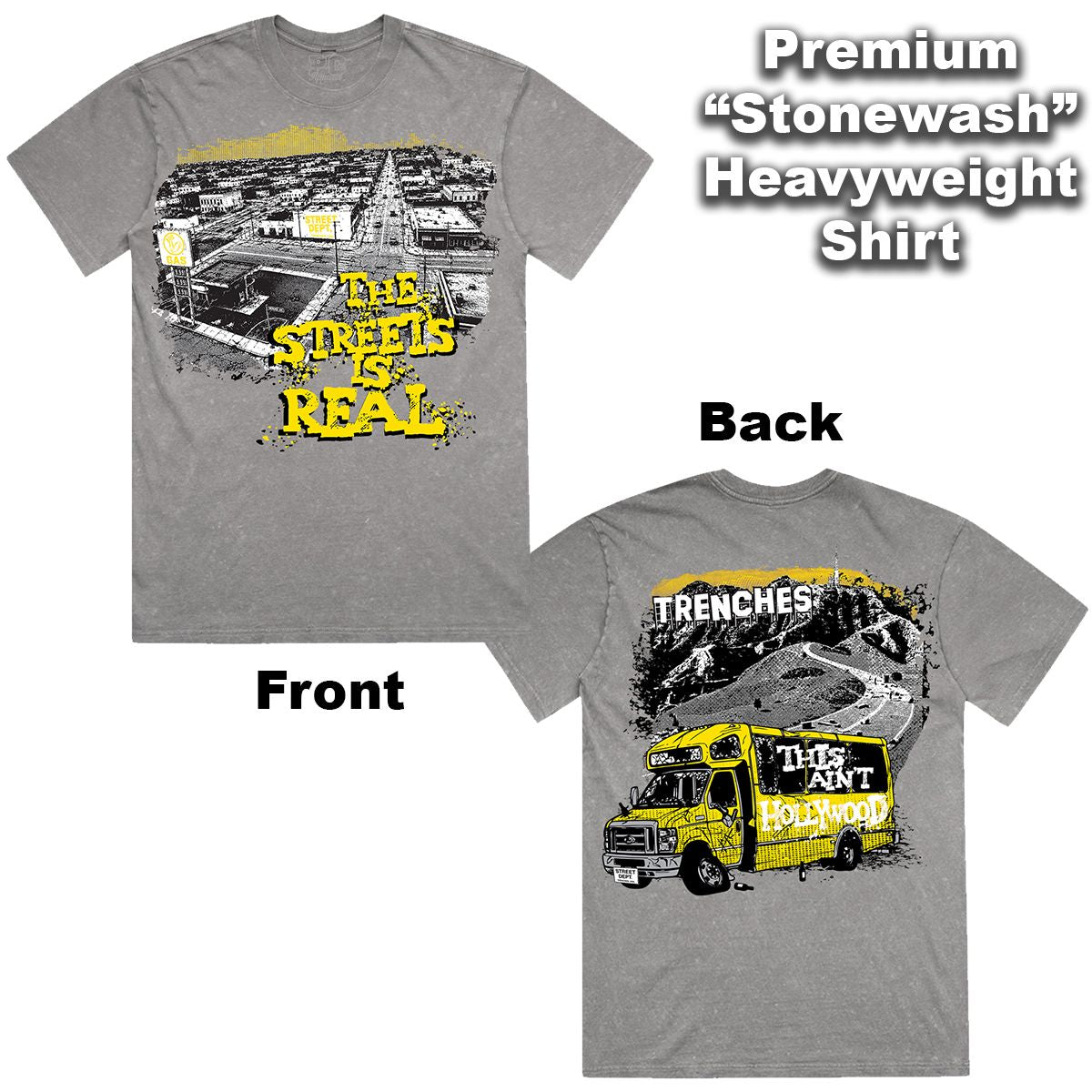 Street Dept - Real Wolfe Grey Yellow Tee