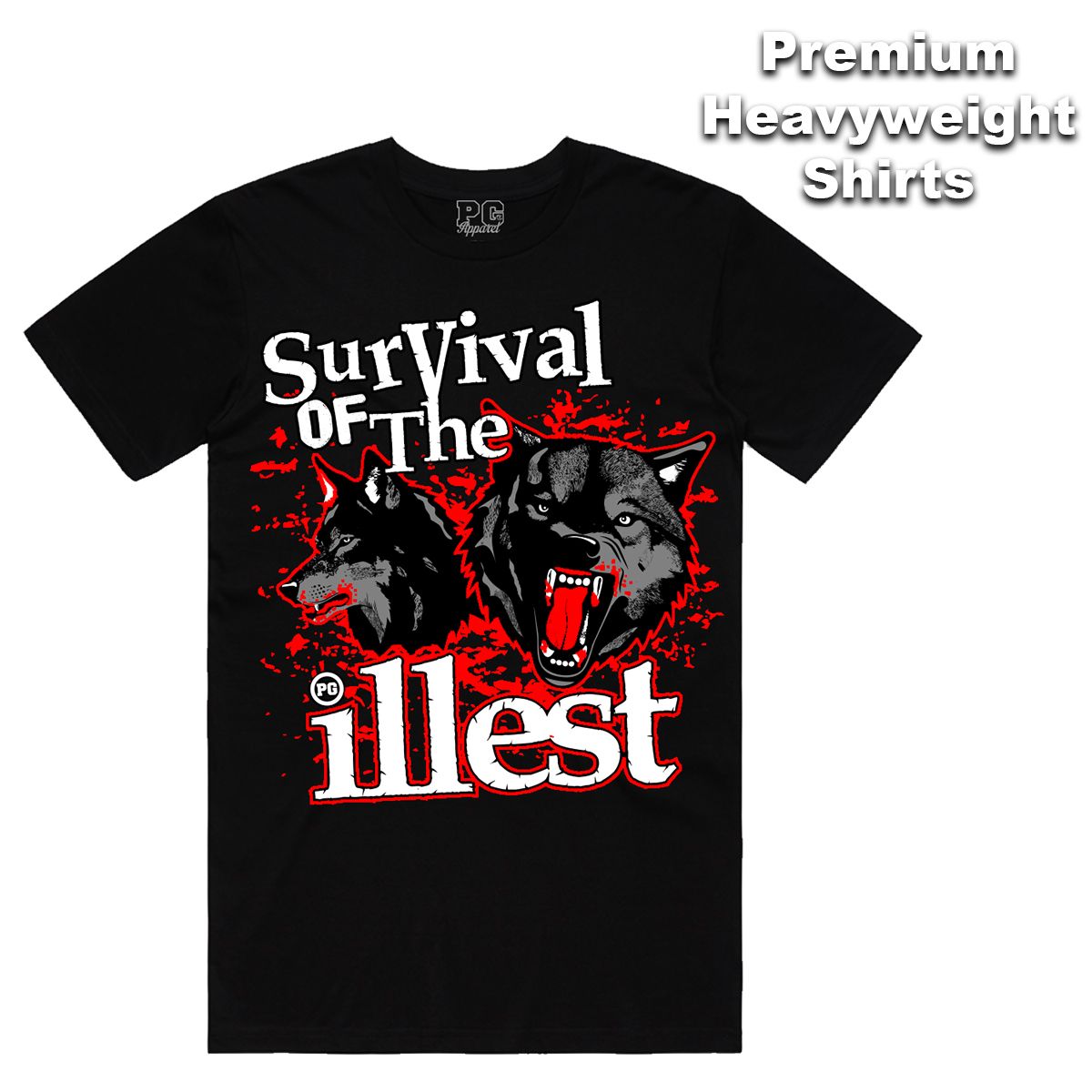 POG - Survival Wolfe Black Red Tee