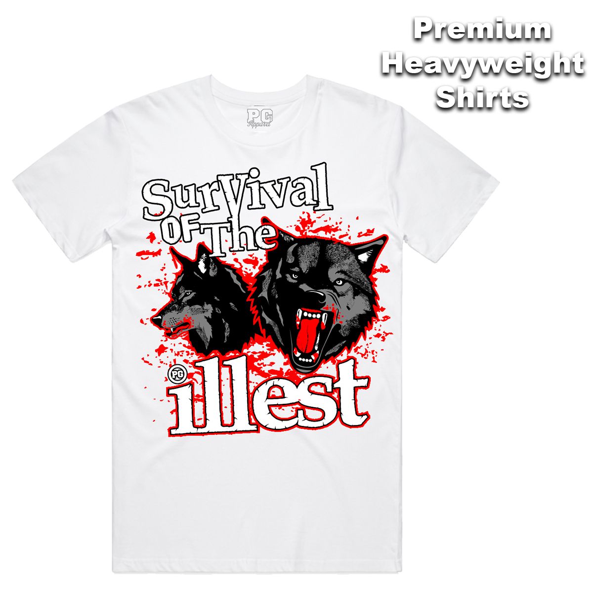 POG - Survival Wolfe White Red Tee