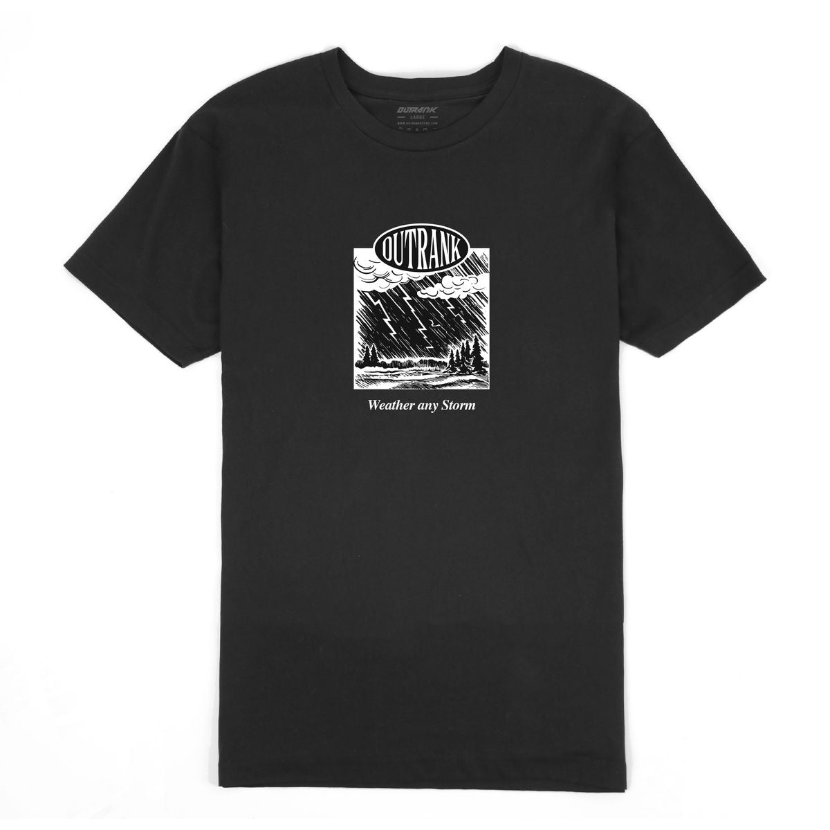 Jordan 4 White Thunder 4s Shirt Outrank - Weather Any Storm Black Tee