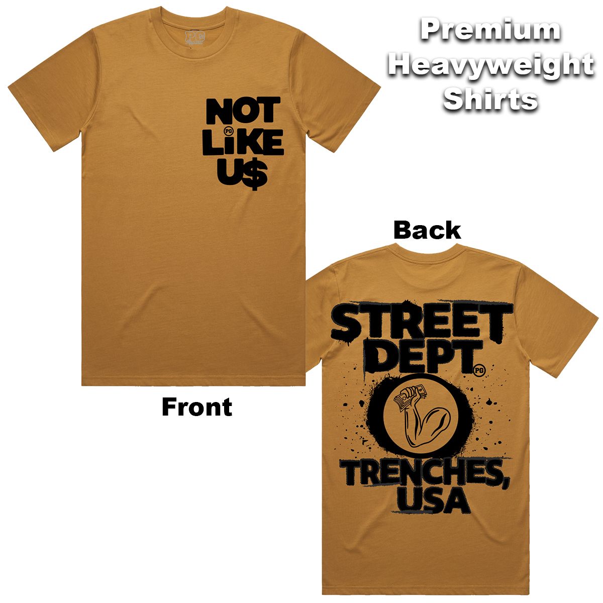Street Dept - Not Like Us Camel Cream Black Tee