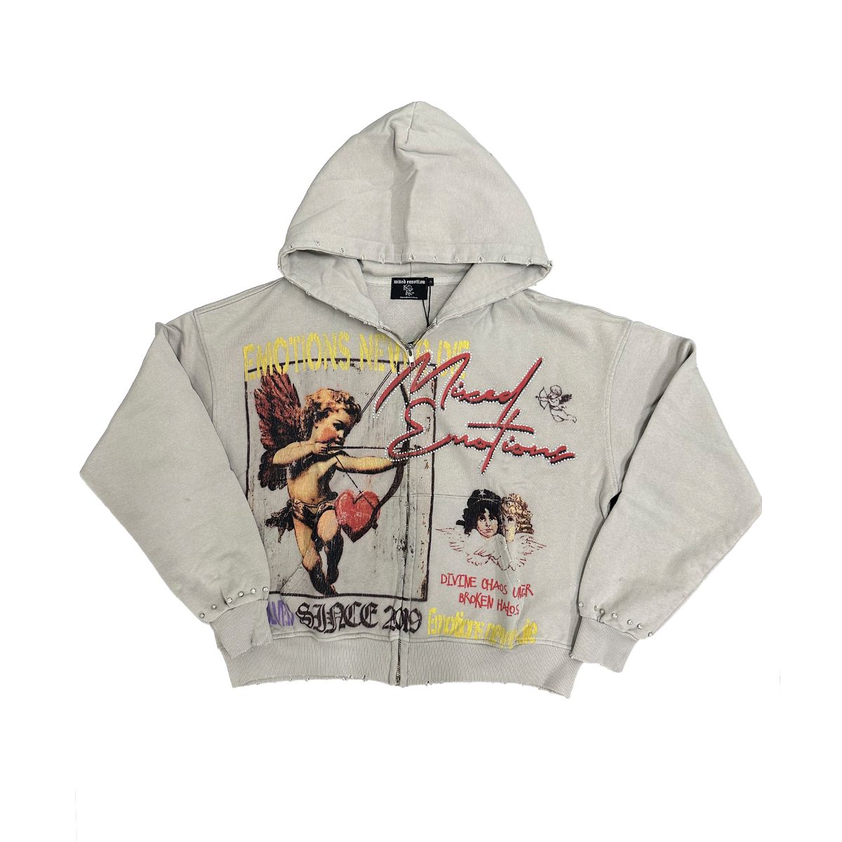 Mixed Emotions - Broken Halo White Hoodie