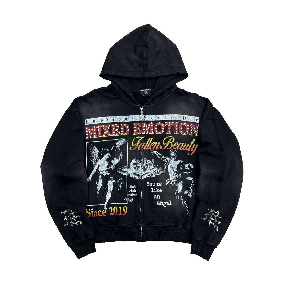 Mixed Emotions - Broken Wings Black Hoodie