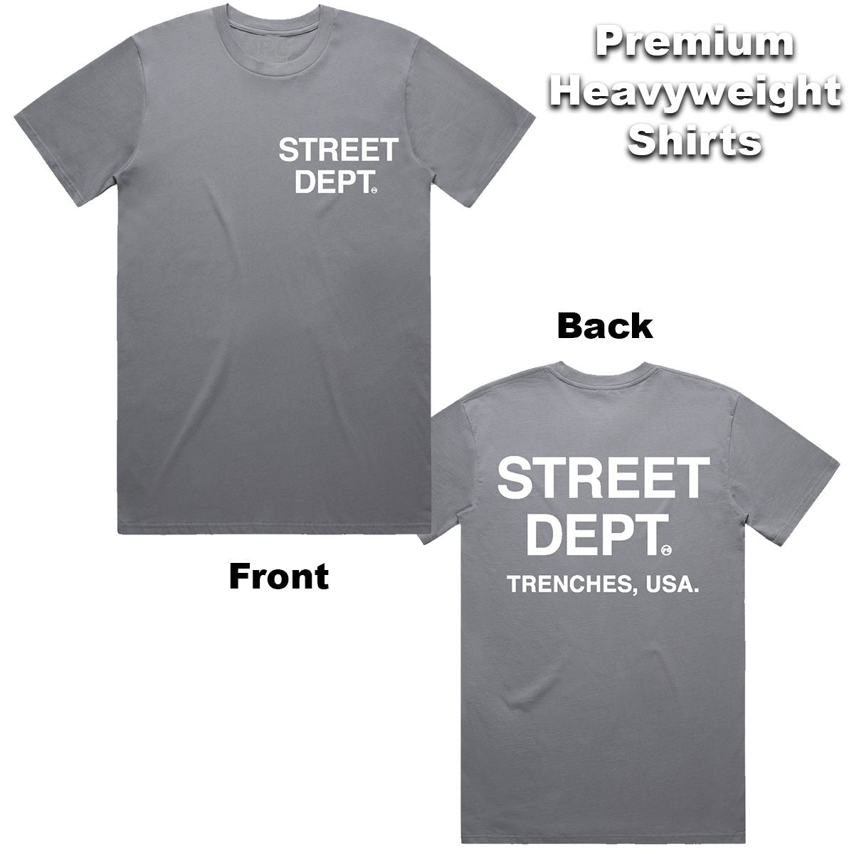 Street Dept - Dark Grey White Tee