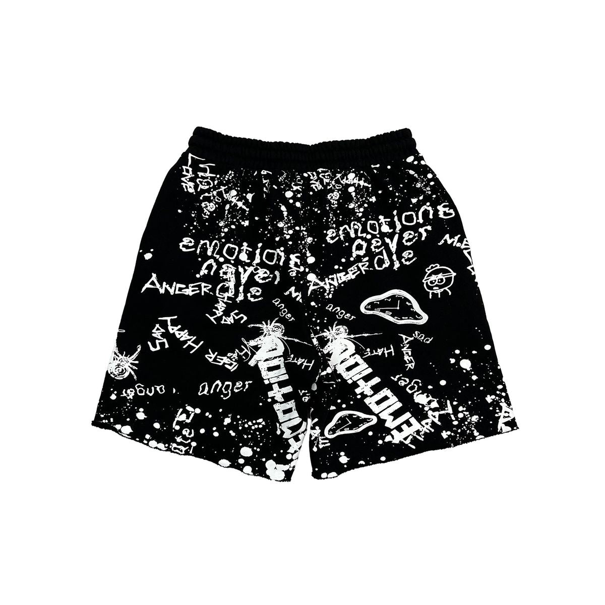 Mixed Emotions - Black Graffiti Shorts