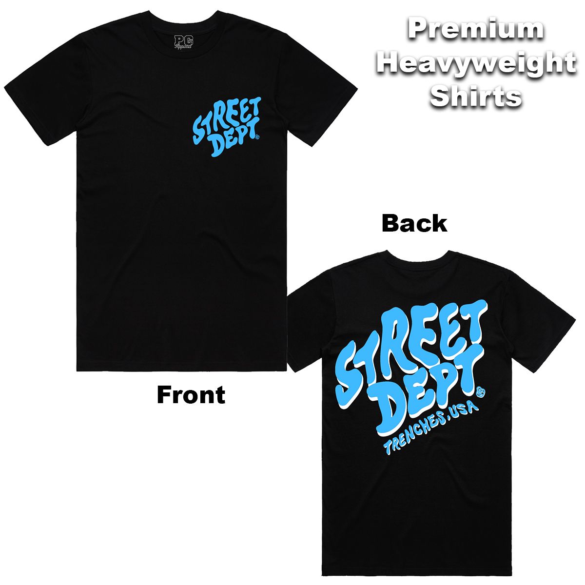Street Dept - Crazy Black Carolina Blue Tee