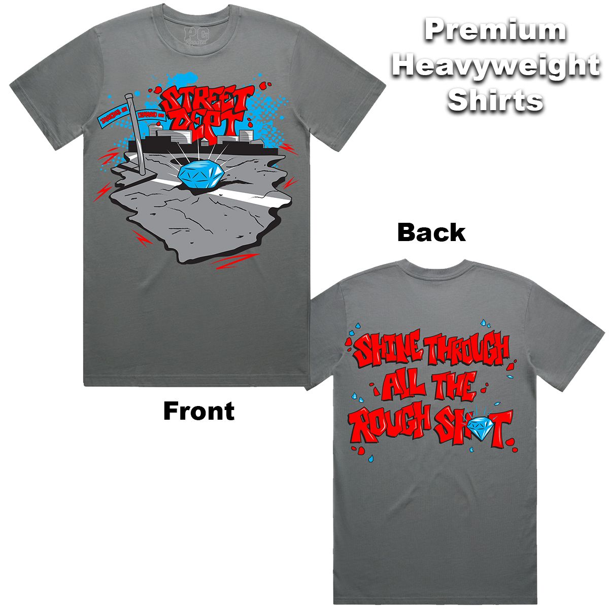 Street Dept - Diamond Wolfe Grey Tee