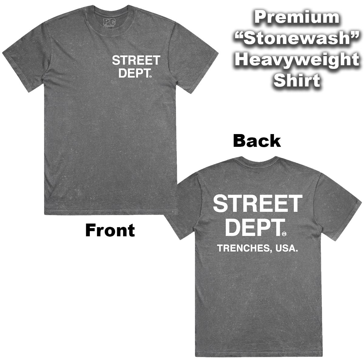 Street Dept - Coal StoneWash Tee