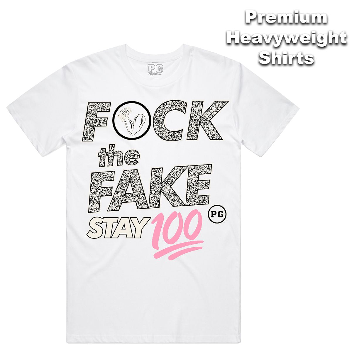 POG - Stay 100 White Pink Grey Tee