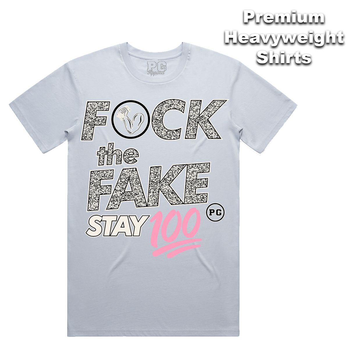 POG - Stay 100 Powder Grey Pink Tee