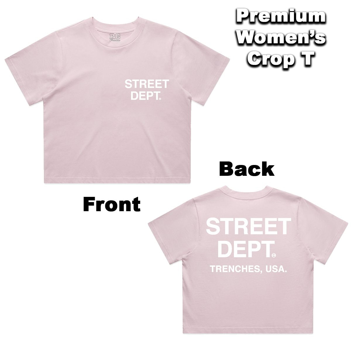 Street Dept - Women Crop Orchid & White Tee