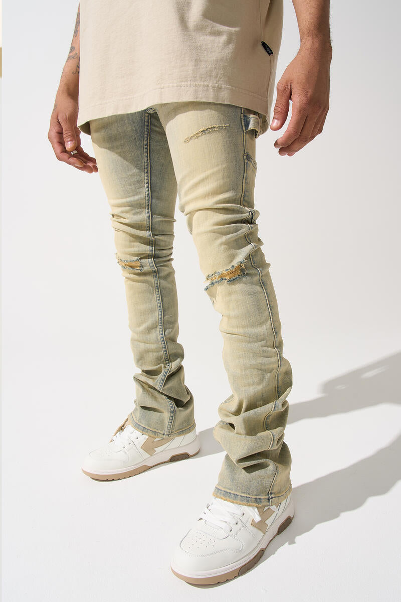 Serenede - Cedar Earth Tone Stacked Jeans