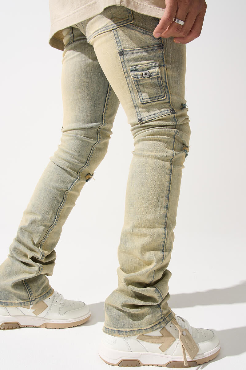 Serenede - Cedar Earth Tone Stacked Jeans