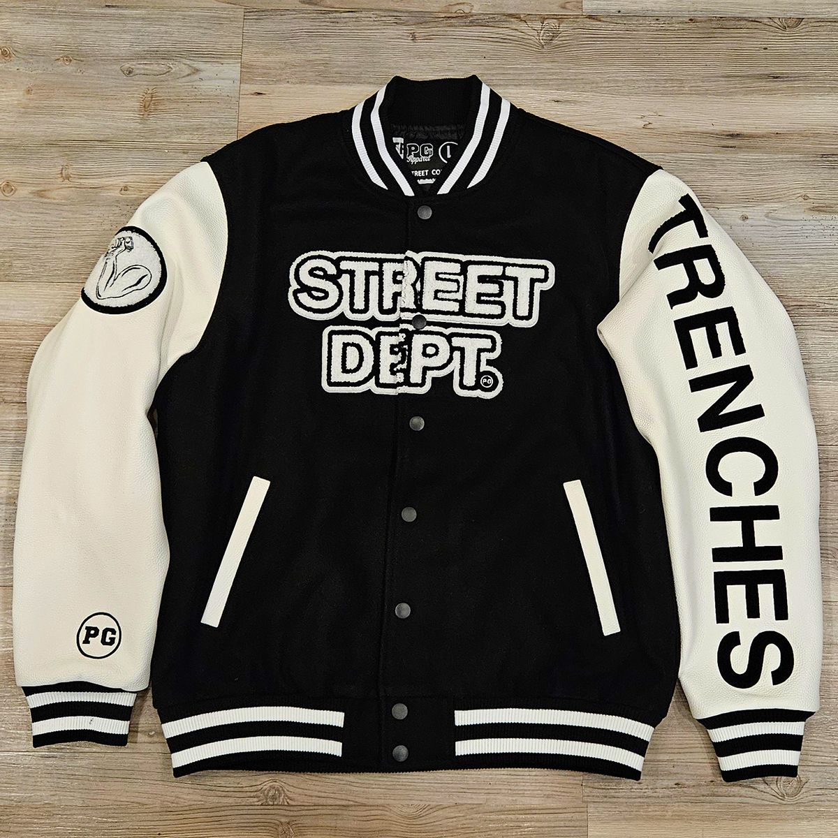 Street Dept - Black White Varsity Jacket