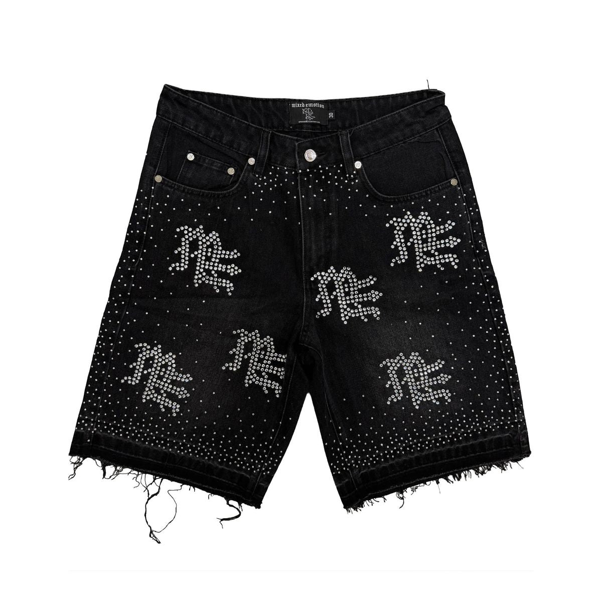 Mixed Emotions - Me Black Rhinestone Shorts